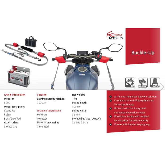 Curele de ancorare „Buckle Up” Chingi transport motociclete - imagine 2