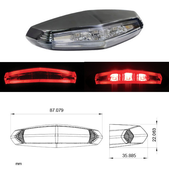 Stop LED moto GT-01 fumuriu - imagine 2