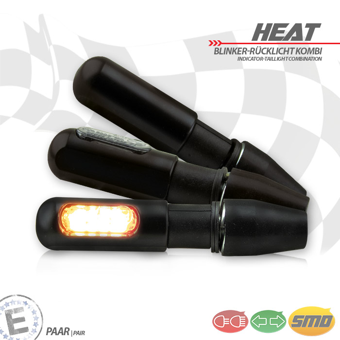 Combinație Semnalizări moto - lumini frână- LED SMD „Heat” - imagine 2