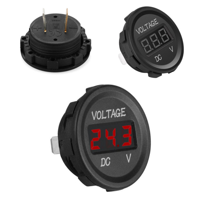 Indicator LED de voltaj negru LED roșu - imagine 2