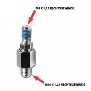 Adaptor pentru oglindă M10-R x 1,25 mm cromat