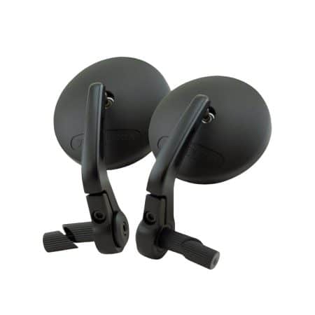 Set oglinzi capăt ghidon „CUP” | aluminiu/ABS negru | pereche | prindere 16–19 mm | omologate E