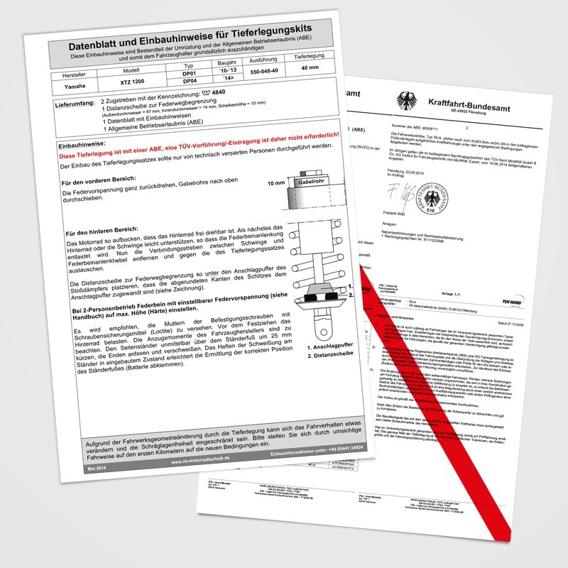 Coborâre - reducere înălțime pentru Zündapp ZXM 125 Supermoto (Modificare - 50 mm) - imagine 2