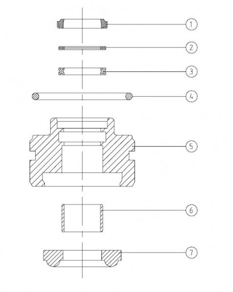 Set cap de etanșare pentru amortizor 46×16 mm (KYB, Showa) (clema rotundă)