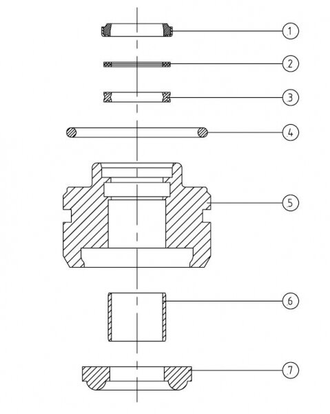 Set cap de etanșare pentru amortizor 46×16 mm (clema plată)