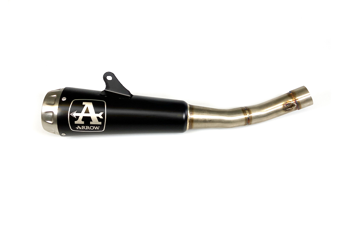 Tobă finală ARROW DARK PRO-RACE din oțel inoxidabil negru pentru Yamaha YZF-R125 din anul modelului 2019- și pentru MT125 din anul modelului 2019-