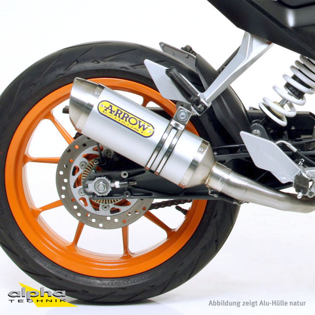 Tobă finală ARROW Aluminium DARK THUNDER pentru KTM 125RC / 390RC / 390 Duke 2013-2016