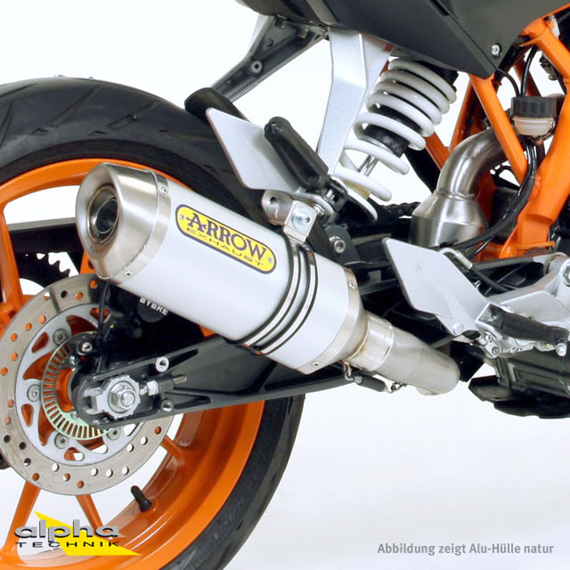 Tobă finală ARROW Aluminium DARK THUNDER pentru KTM 125RC / 390RC / 390 Duke 2013-2016