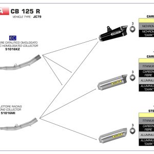 Galerie evacuare ARROW pentru Honda CBR125R 2018- , cu catalizator