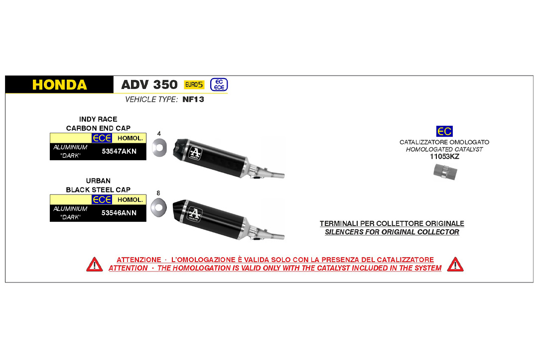 Tobă finală ARROW DARK INDY RACE pentru Honda ADV 350 ab 2022-