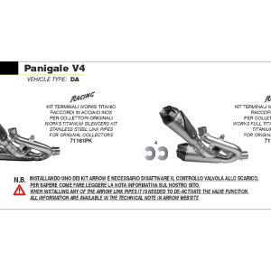 Tobă finală ARROW WORKS Titan cu Oțel inoxidabil-Țeavă intermediară pentru Ducati Panigale V4 și Streetfighter V4