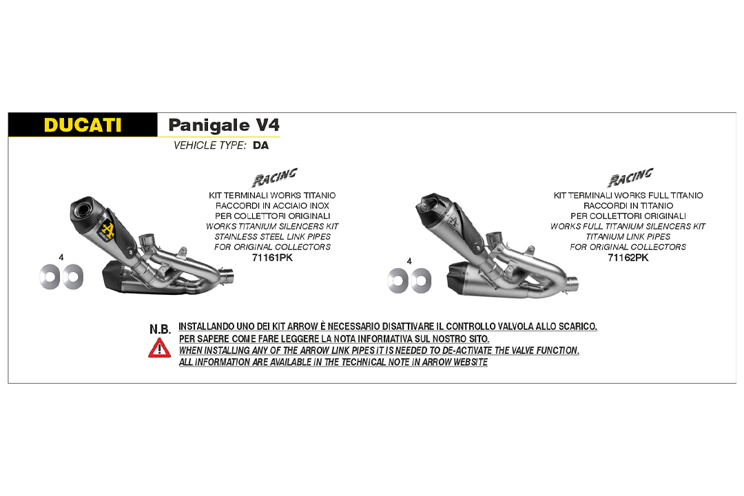 Tobă finală ARROW WORKS Titan cu Oțel inoxidabil-Țeavă intermediară pentru Ducati Panigale V4 și Streetfighter V4
