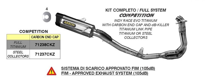Sistem complet de evacuare titan ARROW COMPETITION Triumph Street Triple 765 RS NG