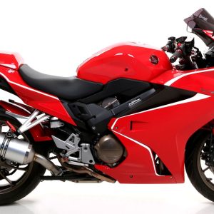 Tobă finală ARROW RACE TECH pentru Honda VFR800F 2017- Aluminiu argintiu cu capac din Carbon