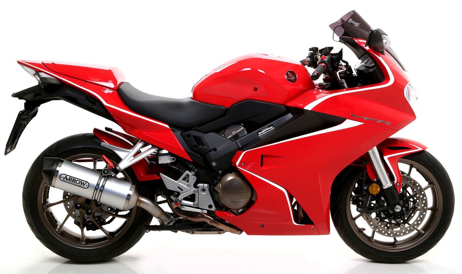 Tobă finală ARROW RACE TECH pentru Honda VFR800F 2017- Aluminiu argintiu cu capac din Carbon