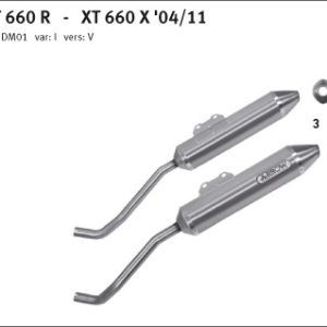 Tobă finală ARROW THUNDER pentru Yamaha XT660R / XT660X Anul modelului 2004-2016, Aluminium