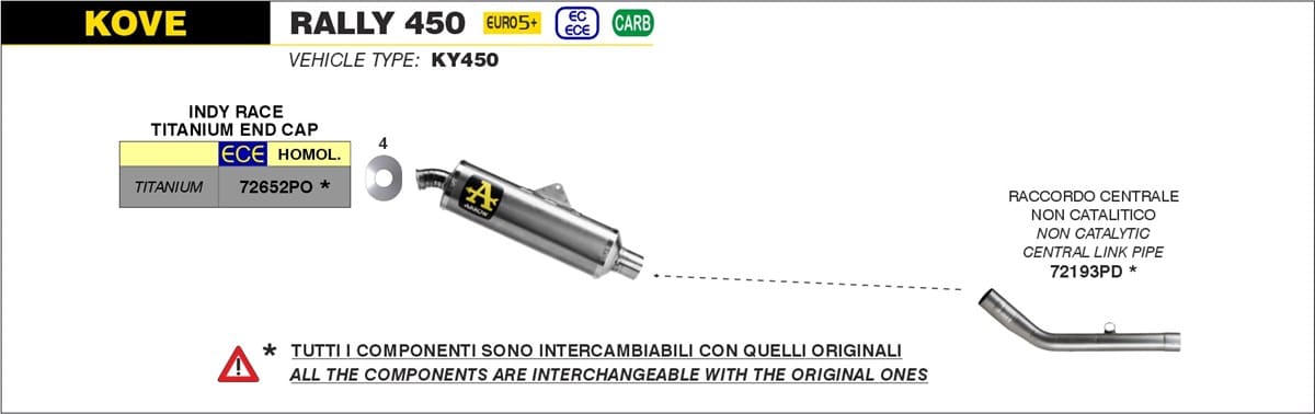 Tub intermediar ARROW Kove 450 Rally