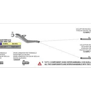 ARROW DAKAR REPLICA RACING Tobă finală pentru Yamaha Tenere 700 Anul modelului 2021-2023