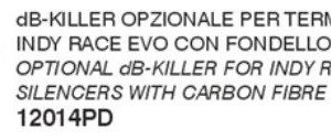 ARROW dB-Killer pentru tobe finale INDY RACE EVO cu capăt din carbon