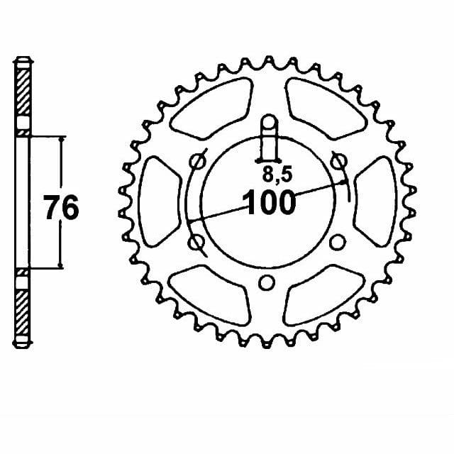 Set lanț DID 428VX, culoare standard, Yamaha YZF-R125, tip RE06 / RE11 / RE29, an model 2008-2018