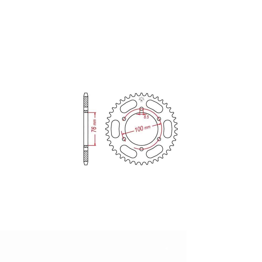 Set lanț DID 428VX, culoare standard, Yamaha YS125, tip RE33, an model 2017-